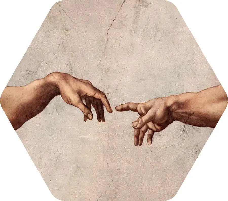 Bord Schepping van Adam Leonardo daVinci