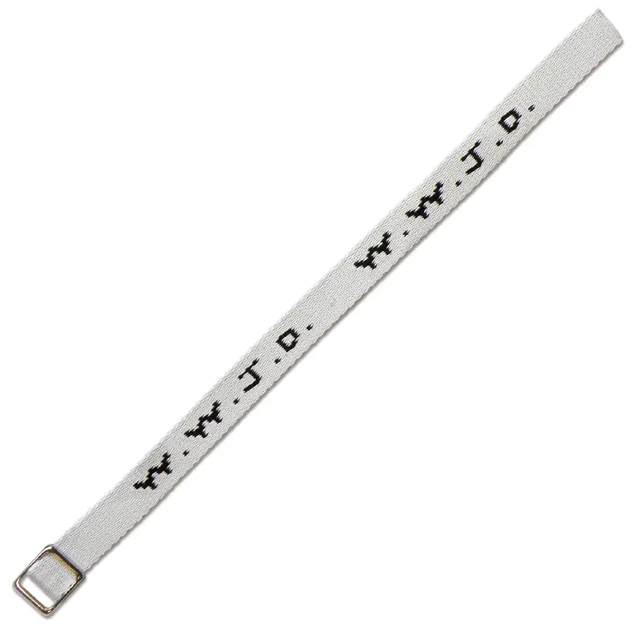 W w j d armbandje geweven wit