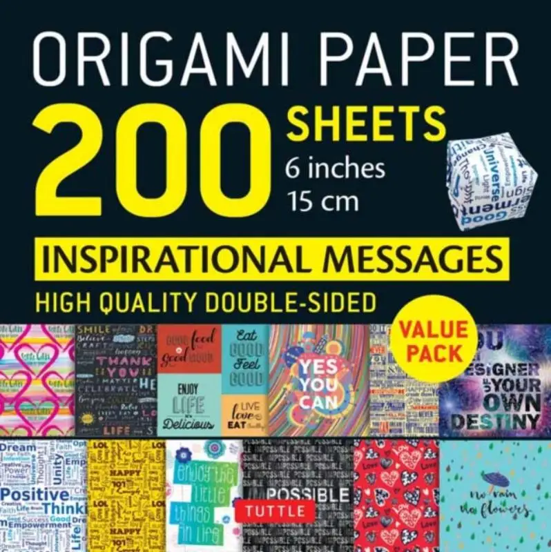 Origami Paper 200 sheets Inspirational Messages 6' (15 cm)