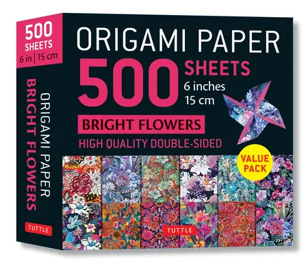 Origami Paper 500 sheets Bright Flowers 6' (15 cm)