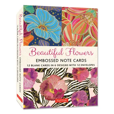 Beautiful Flowers, 12 Embossed Note Cards: 12 Blank Cards in 6 Lovely Designs (2 Each) with 12 Patterned Envelopes in a Keepsake Box