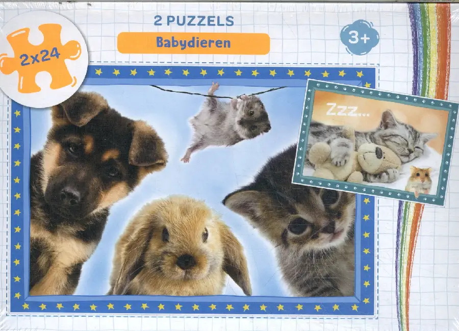 Babydieren - puzzel 2 x 24 st